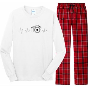 Photographer Gift Idea Heartbeat Photography Camera Long Sleeve Pajama Set