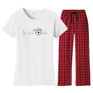 Photographer Gift Idea Heartbeat Photography Camera Women's Flannel Pajama Set