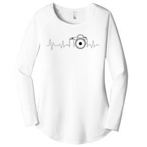 Photographer Gift Idea Heartbeat Photography Camera Women's Perfect Tri Tunic Long Sleeve Shirt