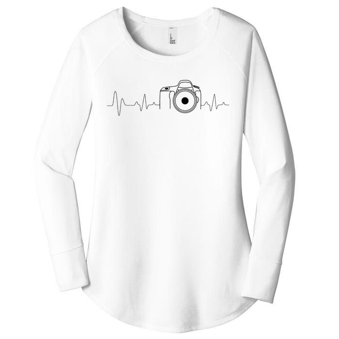 Photographer Gift Idea Heartbeat Photography Camera Women's Perfect Tri Tunic Long Sleeve Shirt