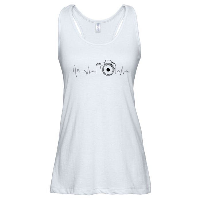 Photographer Gift Idea Heartbeat Photography Camera Ladies Essential Flowy Tank