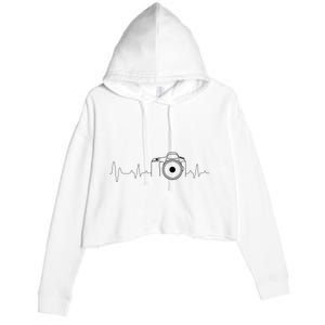 Photographer Gift Idea Heartbeat Photography Camera Crop Fleece Hoodie