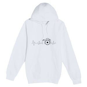 Photographer Gift Idea Heartbeat Photography Camera Premium Pullover Hoodie