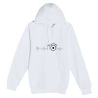 Photographer Gift Idea Heartbeat Photography Camera Premium Pullover Hoodie