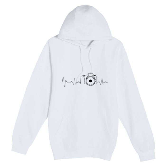 Photographer Gift Idea Heartbeat Photography Camera Premium Pullover Hoodie