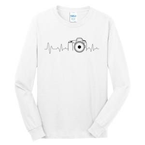 Photographer Gift Idea Heartbeat Photography Camera Tall Long Sleeve T-Shirt