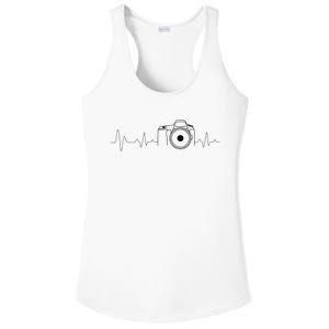 Photographer Gift Idea Heartbeat Photography Camera Ladies PosiCharge Competitor Racerback Tank