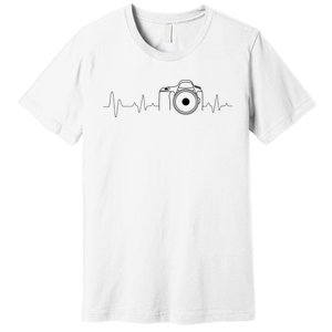 Photographer Gift Idea Heartbeat Photography Camera Premium T-Shirt