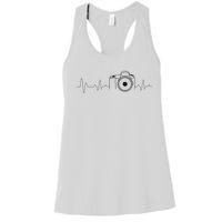 Photographer Gift Idea Heartbeat Photography Camera Women's Racerback Tank