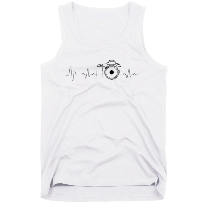 Photographer Gift Idea Heartbeat Photography Camera Tank Top