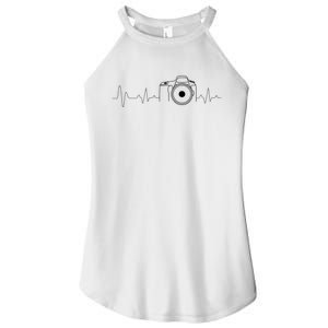 Photographer Gift Idea Heartbeat Photography Camera Women's Perfect Tri Rocker Tank