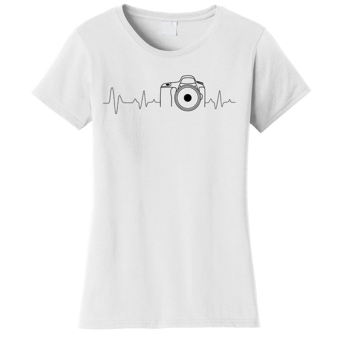 Photographer Gift Idea Heartbeat Photography Camera Women's T-Shirt