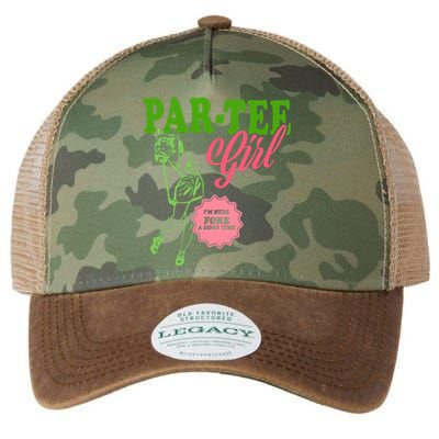 Partee Girl IM Here Fore A Good Time Vintage Quote Legacy Tie Dye Trucker Hat