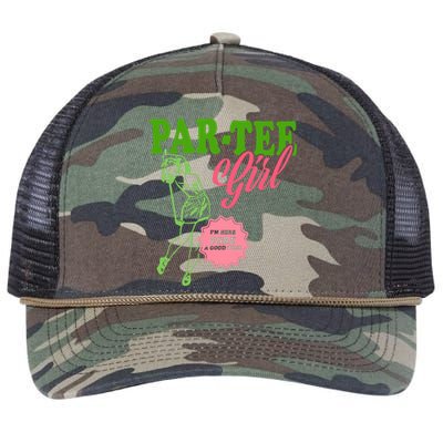 Partee Girl IM Here Fore A Good Time Vintage Quote Retro Rope Trucker Hat Cap