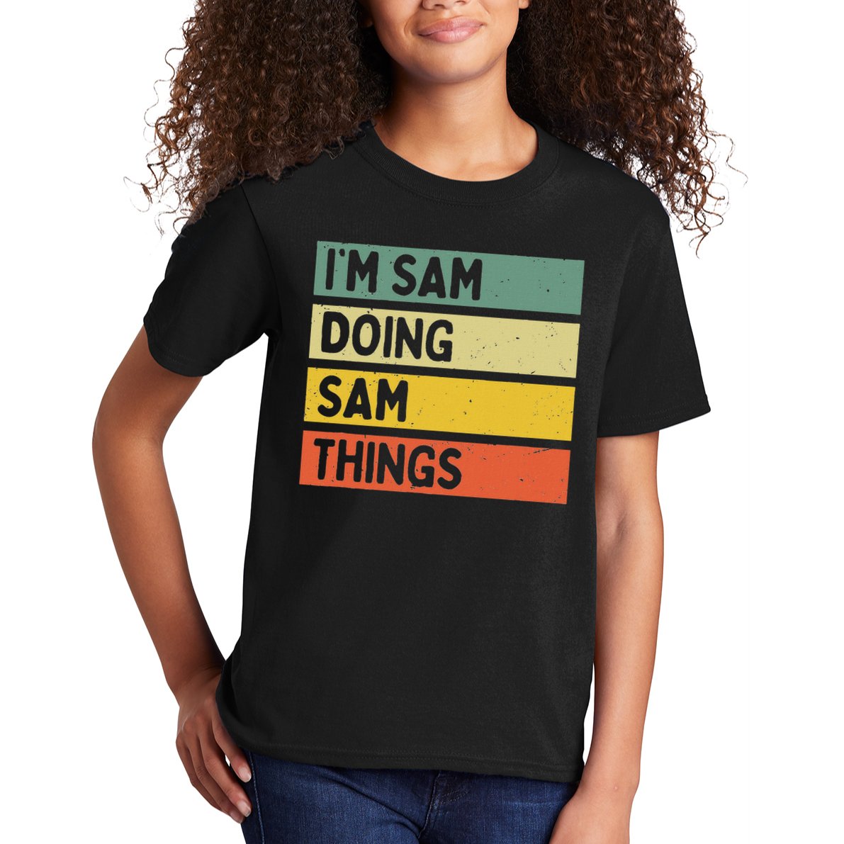 Personalized Gift Ideas Sam I'm Sam Doing Sam Things Funny Quote Kids T-Shirt