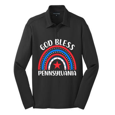 Pennsylvania Gift I Love Pennsylvania Usa Gift Silk Touch Performance Long Sleeve Polo