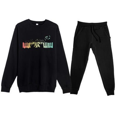 Pianist Gift Idea Keyboards Music Notes Piano Premium Crewneck Sweatsuit Set