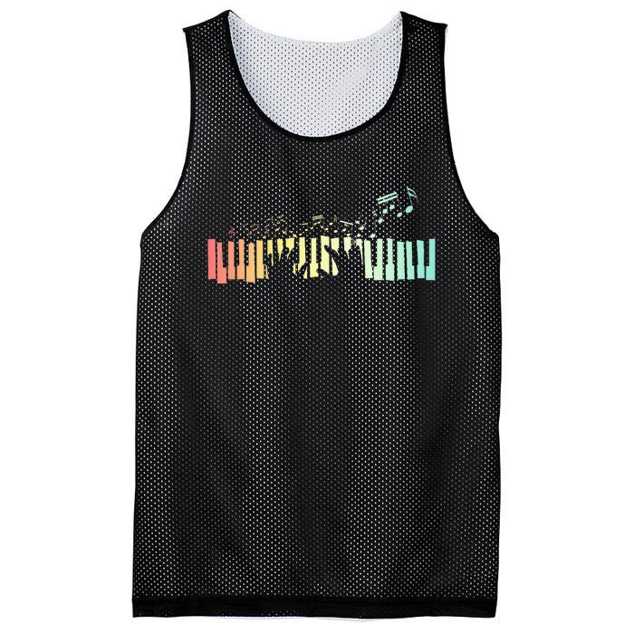 Pianist Gift Idea Keyboards Music Notes Piano Mesh Reversible Basketball Jersey Tank