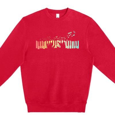 Pianist Gift Idea Keyboards Music Notes Piano Premium Crewneck Sweatshirt