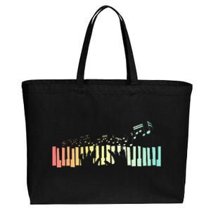 Pianist Gift Idea Keyboards Music Notes Piano Cotton Canvas Jumbo Tote