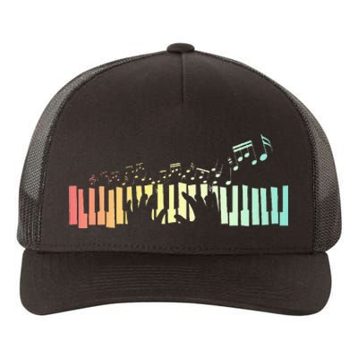 Pianist Gift Idea Keyboards Music Notes Piano Yupoong Adult 5-Panel Trucker Hat