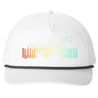 Pianist Gift Idea Keyboards Music Notes Piano Snapback Five-Panel Rope Hat