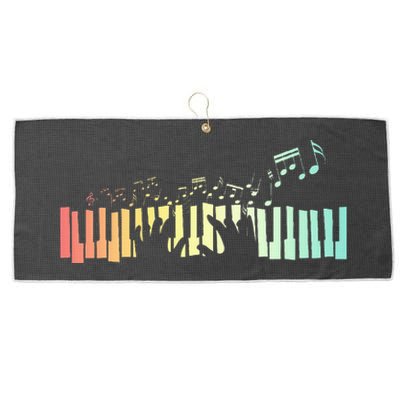 Pianist Gift Idea Keyboards Music Notes Piano Large Microfiber Waffle Golf Towel