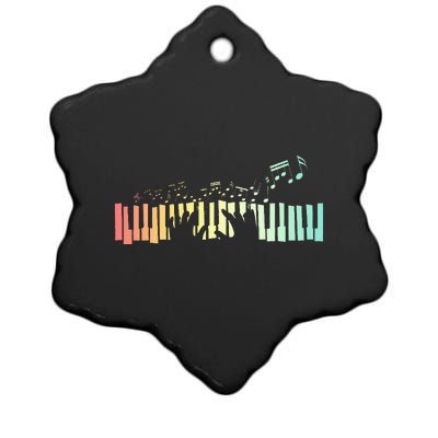 Pianist Gift Idea Keyboards Music Notes Piano Ceramic Star Ornament