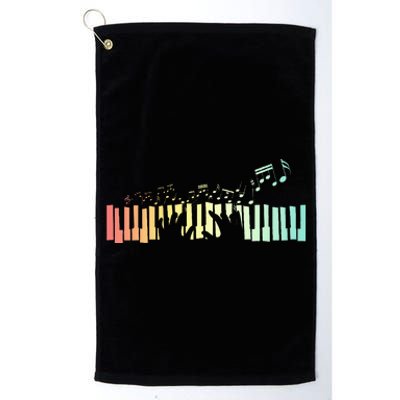 Pianist Gift Idea Keyboards Music Notes Piano Platinum Collection Golf Towel