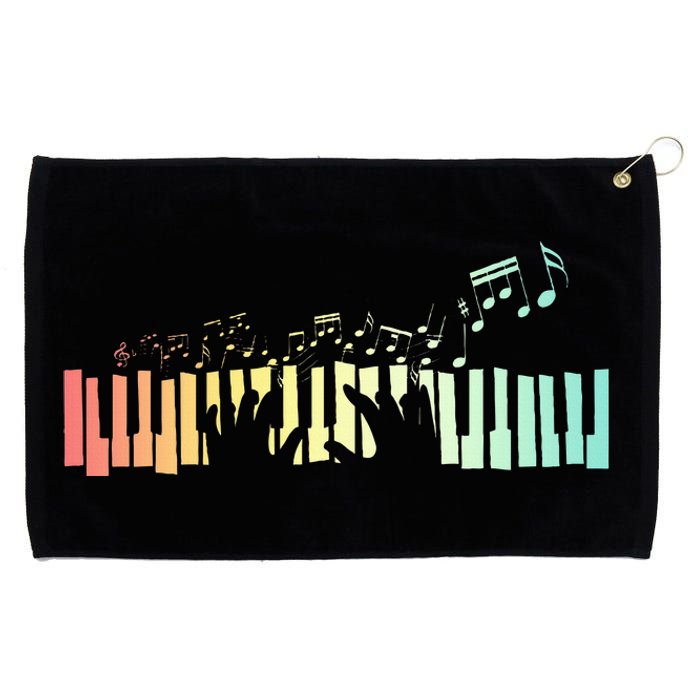 Pianist Gift Idea Keyboards Music Notes Piano Grommeted Golf Towel