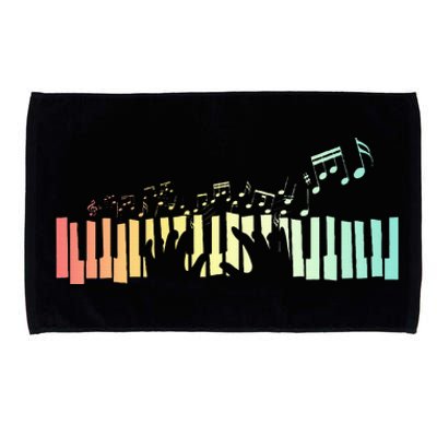 Pianist Gift Idea Keyboards Music Notes Piano Microfiber Hand Towel