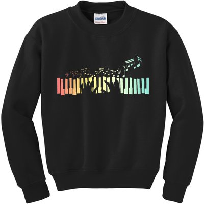 Pianist Gift Idea Keyboards Music Notes Piano Kids Sweatshirt