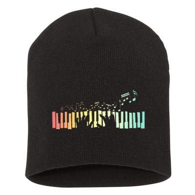 Pianist Gift Idea Keyboards Music Notes Piano Short Acrylic Beanie