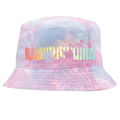 Pianist Gift Idea Keyboards Music Notes Piano Tie-Dyed Bucket Hat