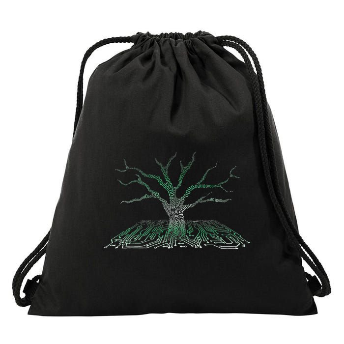 Programmer Gift Idea Binary Tree Computer Circuit Board Drawstring Bag