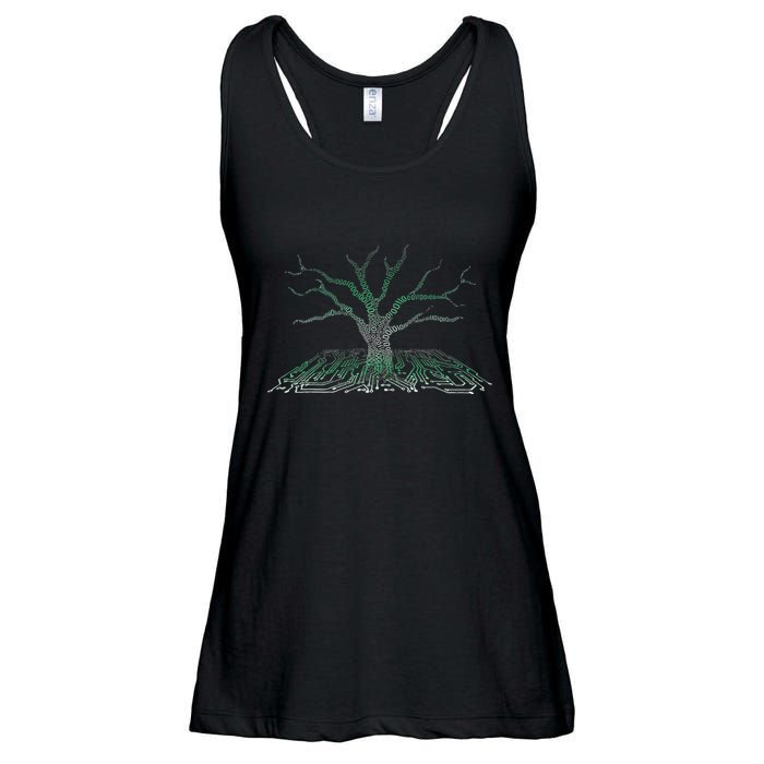 Programmer Gift Idea Binary Tree Computer Circuit Board Ladies Essential Flowy Tank