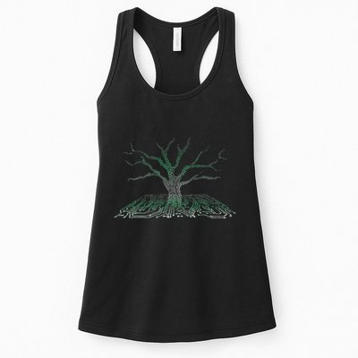 Programmer Gift Idea Binary Tree Computer Circuit Board Women's Racerback Tank
