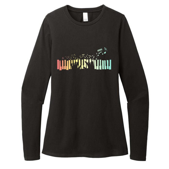 Pianist Gift Idea Keyboards Music Notes Piano Womens CVC Long Sleeve Shirt