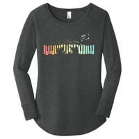 Pianist Gift Idea Keyboards Music Notes Piano Women's Perfect Tri Tunic Long Sleeve Shirt