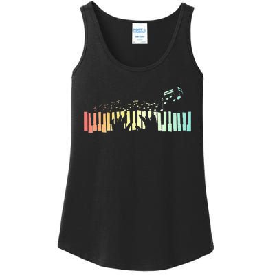 Pianist Gift Idea Keyboards Music Notes Piano Ladies Essential Tank