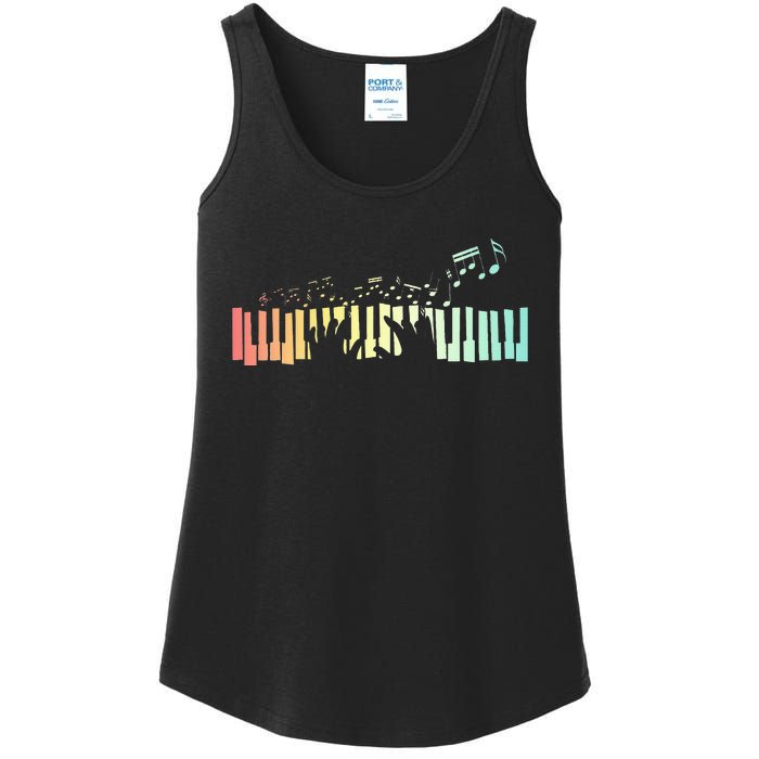 Pianist Gift Idea Keyboards Music Notes Piano Ladies Essential Tank