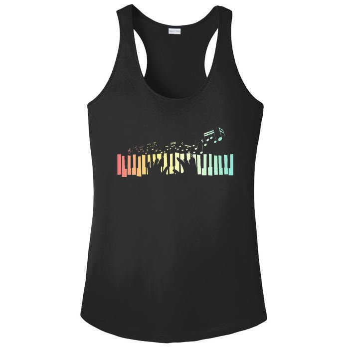 Pianist Gift Idea Keyboards Music Notes Piano Ladies PosiCharge Competitor Racerback Tank