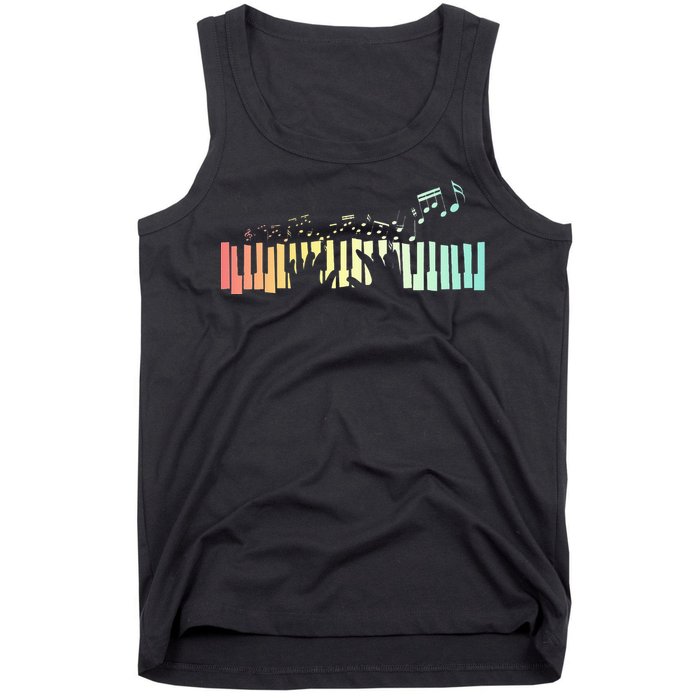 Pianist Gift Idea Keyboards Music Notes Piano Tank Top