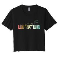 Pianist Gift Idea Keyboards Music Notes Piano Women's Crop Top Tee