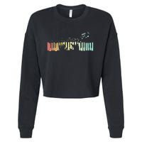 Pianist Gift Idea Keyboards Music Notes Piano Cropped Pullover Crew