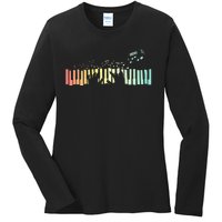 Pianist Gift Idea Keyboards Music Notes Piano Ladies Long Sleeve Shirt