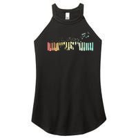 Pianist Gift Idea Keyboards Music Notes Piano Women's Perfect Tri Rocker Tank