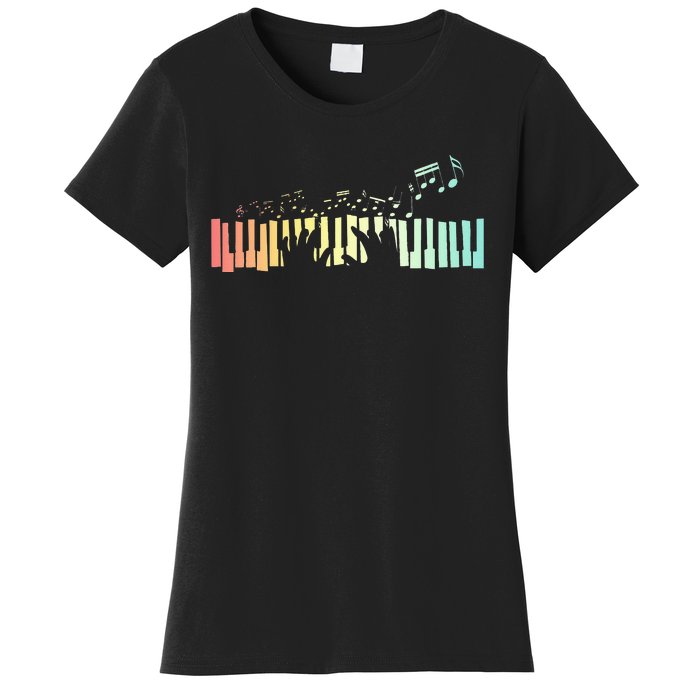 Pianist Gift Idea Keyboards Music Notes Piano Women's T-Shirt