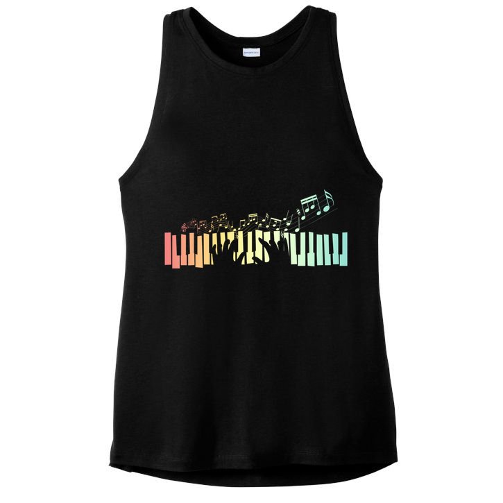 Pianist Gift Idea Keyboards Music Notes Piano Gift Ladies PosiCharge Tri-Blend Wicking Tank