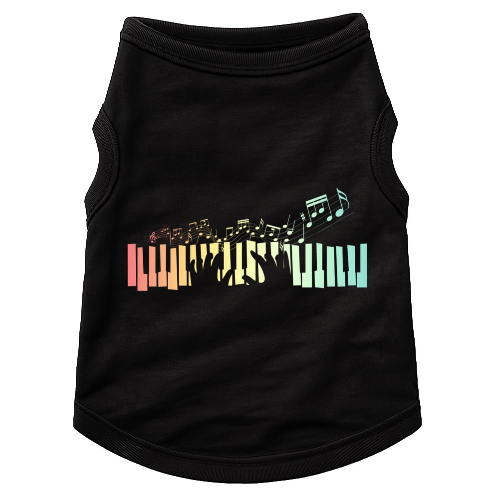 Pianist Gift Idea Keyboards Music Notes Piano Gift Doggie Tank